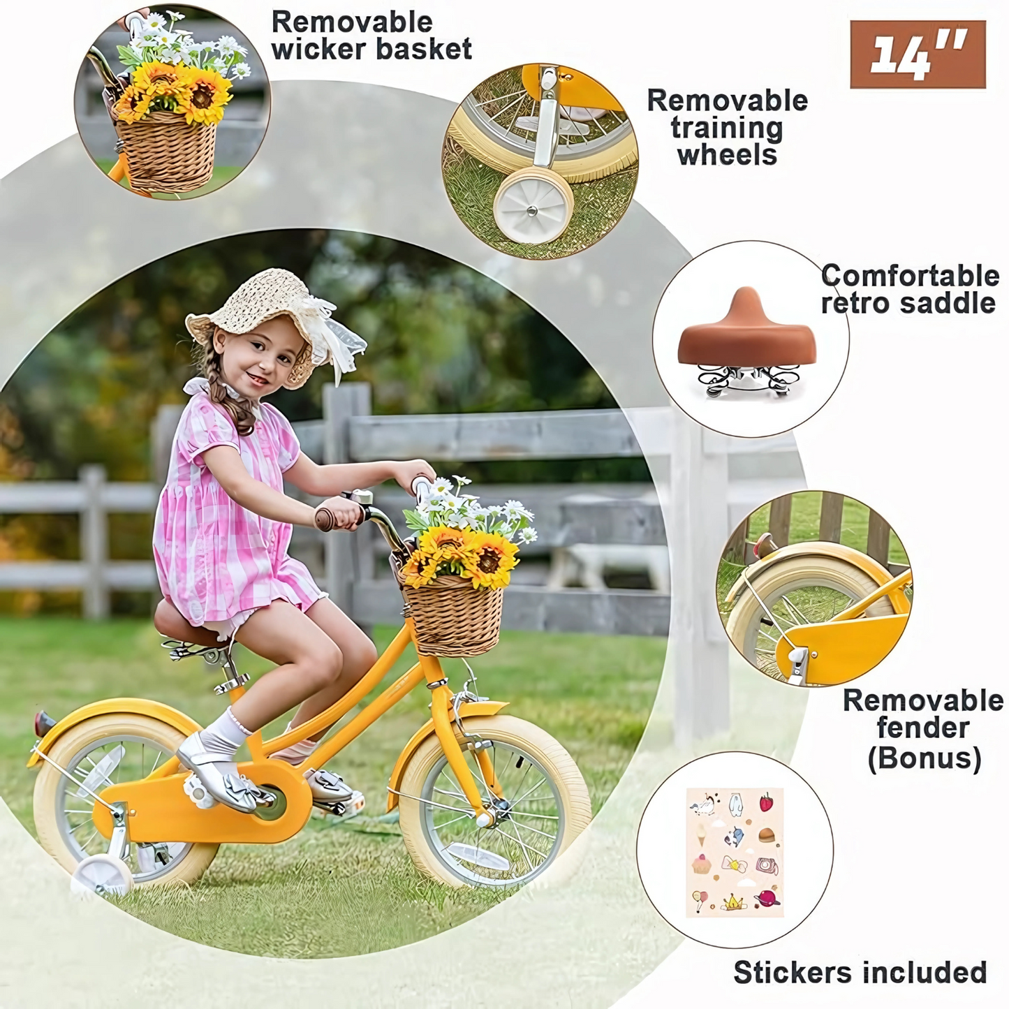 Retro Glerc Bicycle (Yellow)