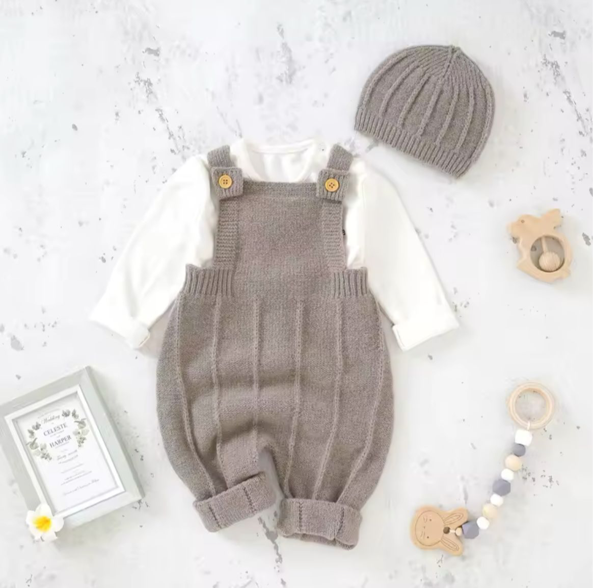 Grey knitted set
